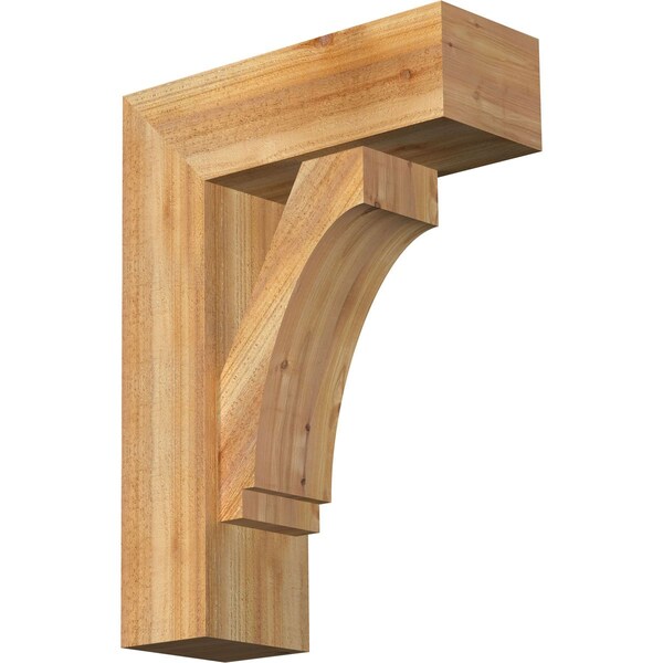 Ekena Millwork Imperial Block Rough Sawn Bracket w/ Offset Brace, Western Red Cedar, 8"W x 22"D x 30"H BKT0806X22X30IMP05RWR - main